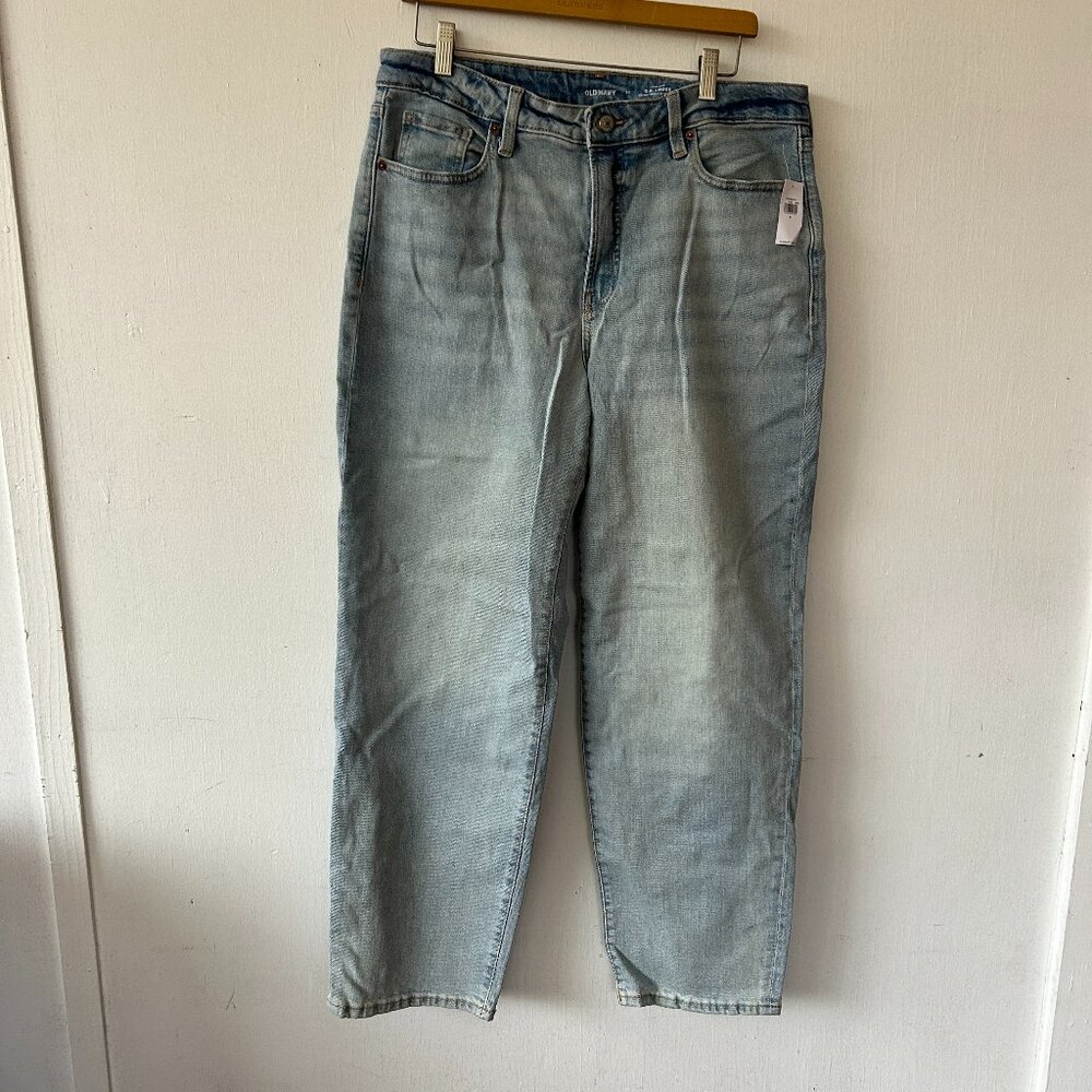 Old Navy High Rise OG Loose Jeans Womens 14 Light Wash Pockets NWT‎ Boyfriend